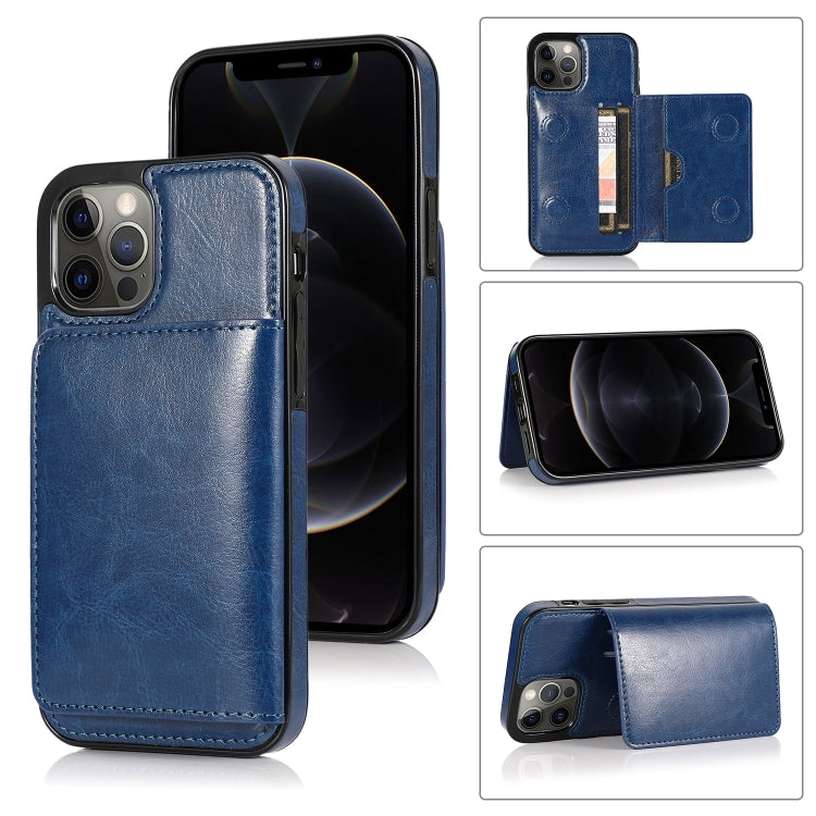 Shockproof PU + TPU Protective Case with Card Slots & Holder, For iPhone 13 mini, For iPhone 13, For iPhone 13 Pro, For iPhone 13 Pro Max