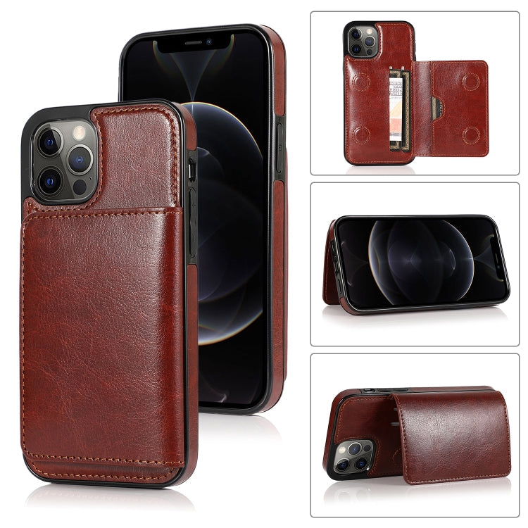 Shockproof PU + TPU Protective Case with Card Slots & Holder, For iPhone 13 mini, For iPhone 13, For iPhone 13 Pro, For iPhone 13 Pro Max
