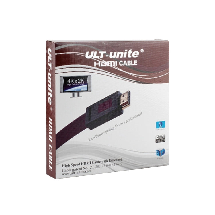ULT-unite 4K Ultra HD Gold-plated HDMI to HDMI Flat Cable, Cable Length:1m(Transparent Purple)
