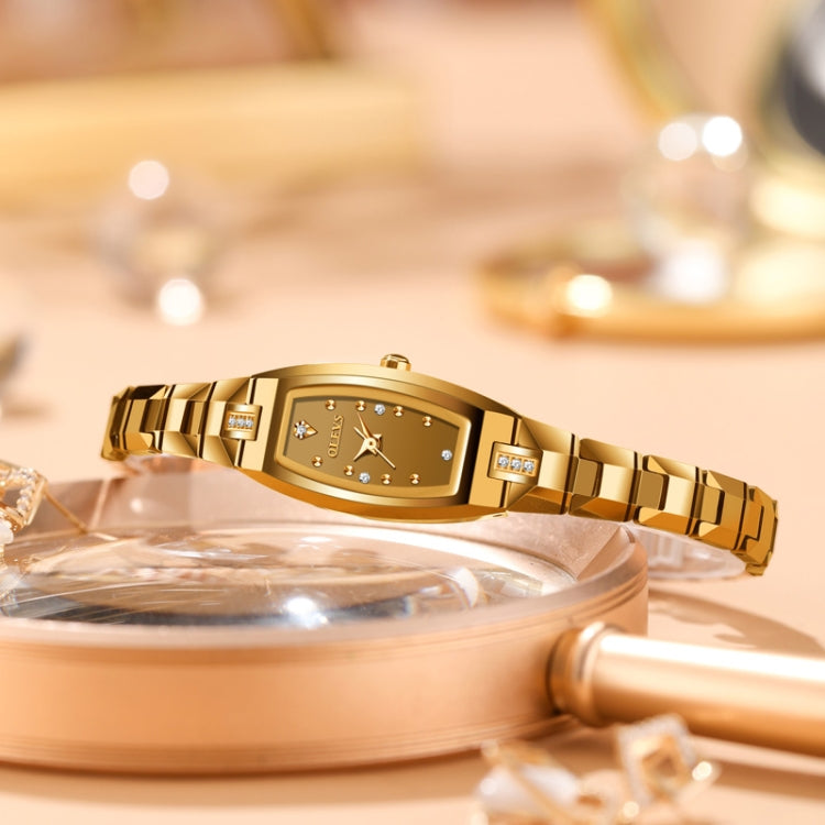 OLEVS 5501 Diamond Small Dial Tungsten Steel Bracelet Quartz Watch for Ladies