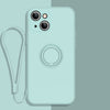 All-inclusive Liquid Silicone Phone Protective Case with Ring Holder & Lanyard, For iPhone 13 mini