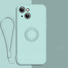 All-inclusive Liquid Silicone Phone Protective Case with Ring Holder & Lanyard, For iPhone 13