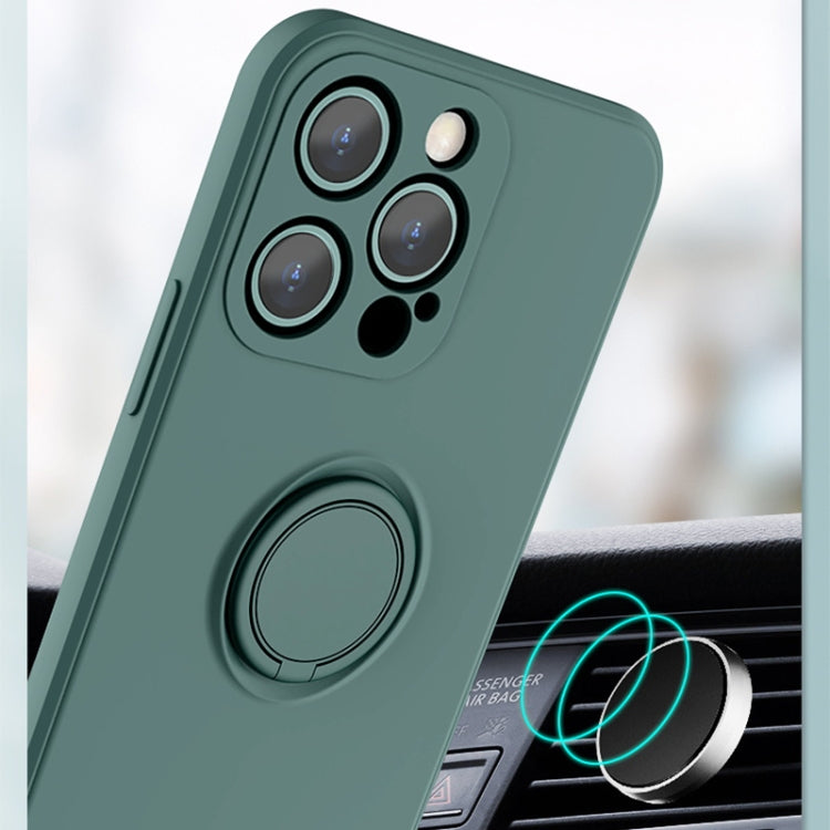 All-inclusive Liquid Silicone Phone Protective Case with Ring Holder & Lanyard, For iPhone 13