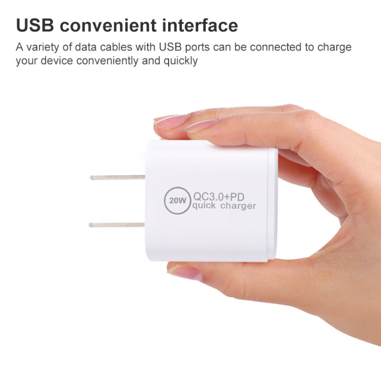 20WACB 20W QC3.0 + PD Quick Charger, AU Plug, EU Plug, US Plug