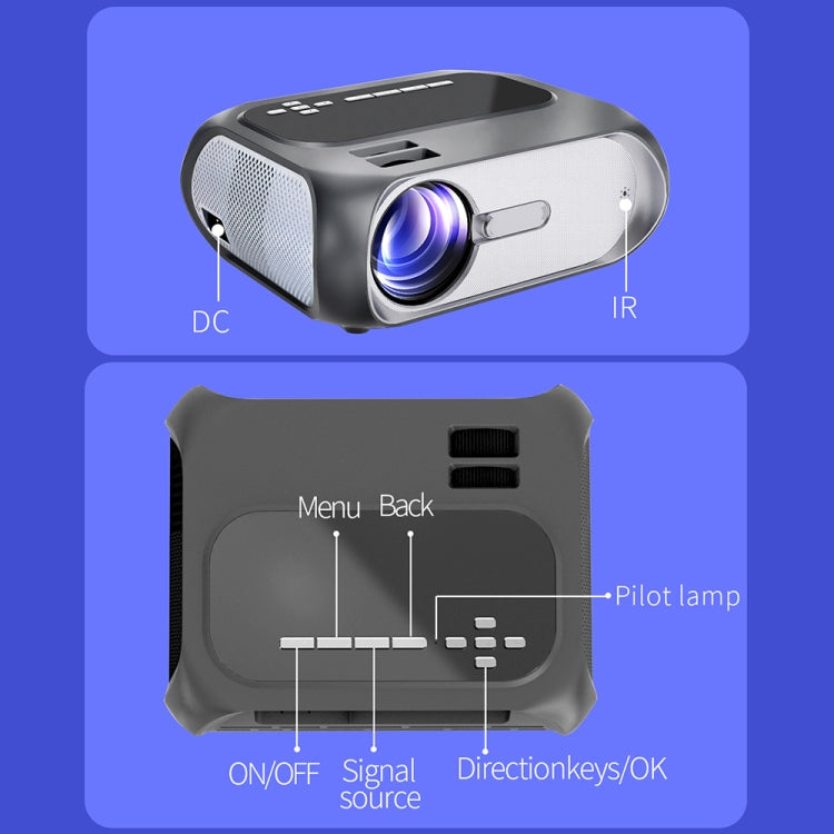 T7 1920x1080P 200 ANSI Portable Home Theater LED HD Digital Projector, Same Screen Version,, Same Screen Version, EU Plug, Same Screen Version, UK Plug, Same Screen Version, AU Plug
