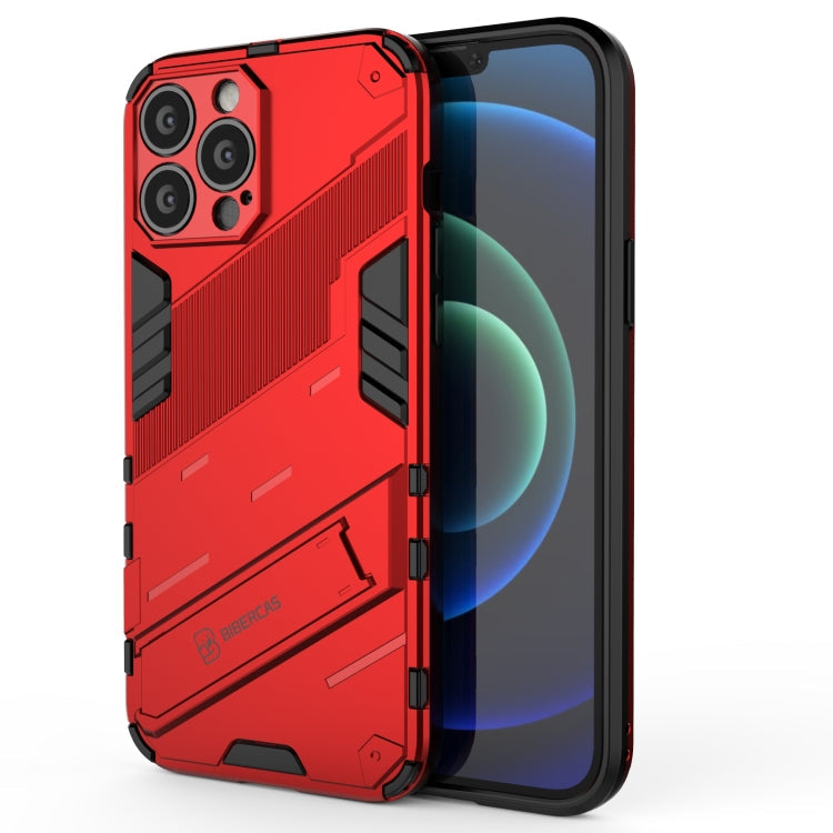 Punk Armor 2 in 1 PC + TPU Phone Case with Invisible Holder, For iPhone 13 mini, For iPhone 13, For iPhone 13 Pro