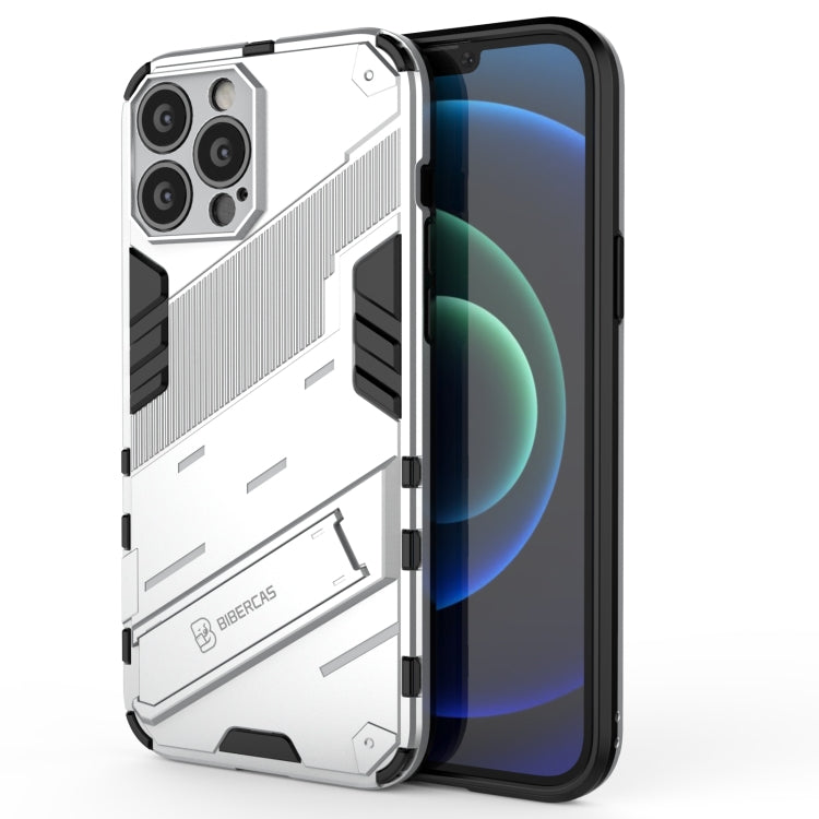 Punk Armor 2 in 1 PC + TPU Phone Case with Invisible Holder, For iPhone 13 mini, For iPhone 13, For iPhone 13 Pro