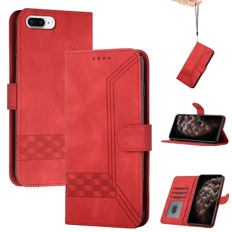 Cubic Skin Feel Flip Leather Phone Case, For iPhone XS Max, For iPhone SE 2022 / SE 2020 / 7 / 8, For iPhone 7 Plus / 8 Plus