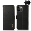 KHAZNEH Side-Magnetic Litchi Genuine Leather RFID Case, For iPhone 12 Pro Max, For iPhone 11, For iPhone 11 Pro, For iPhone 11 Pro Max