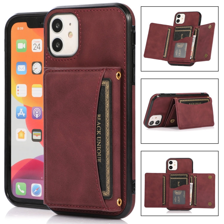 Three-fold Leather Phone Case with Card Slot & Wallet & Holder, For iPhone 11 Pro, For iPhone 11, For iPhone XR, For iPhone 8 Plus & 7 Plus