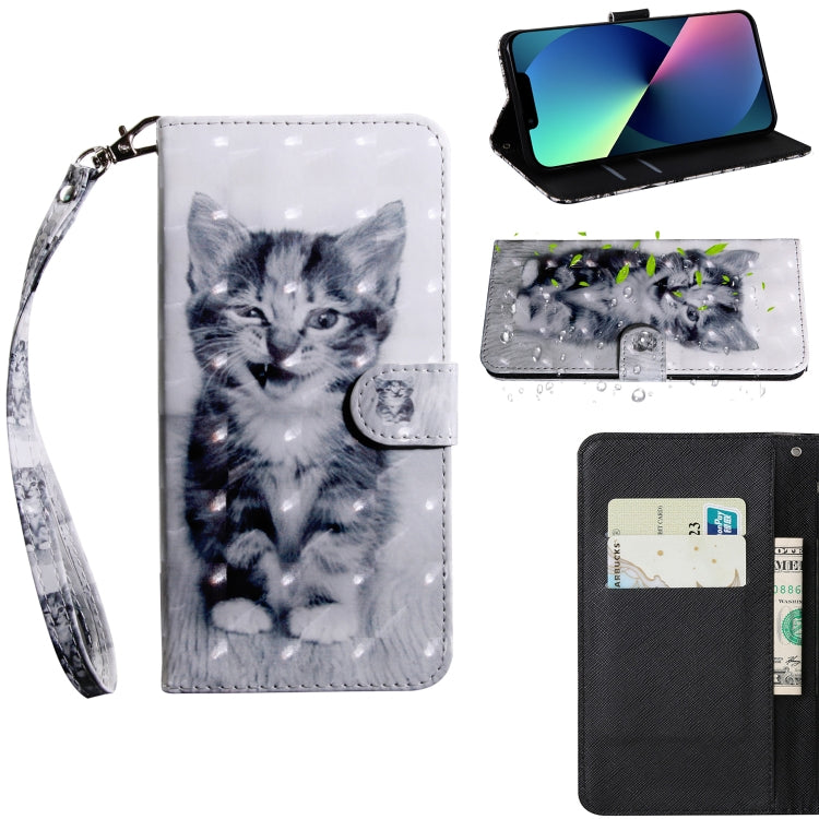 3D Painting Pattern Coloured Drawing Leather Phone Case, For iPhone 13, For iPhone 13 mini
