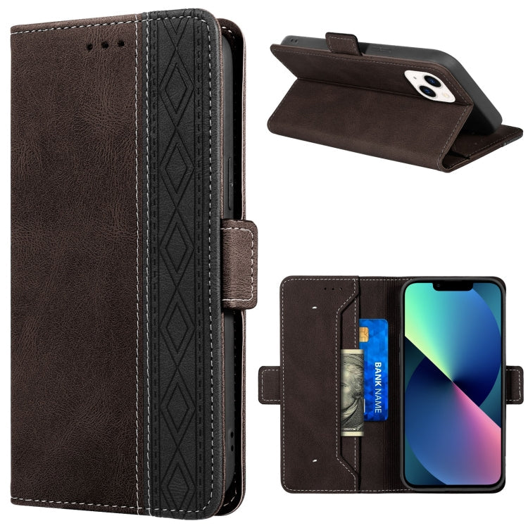 Stitching Magnetic RFID Leather Case, For iPhone 13 mini, For iPhone 13, For iPhone 13 Pro, For iPhone 13 Pro Max, For iPhone 12 mini, For iPhone 12 / 12 Pro