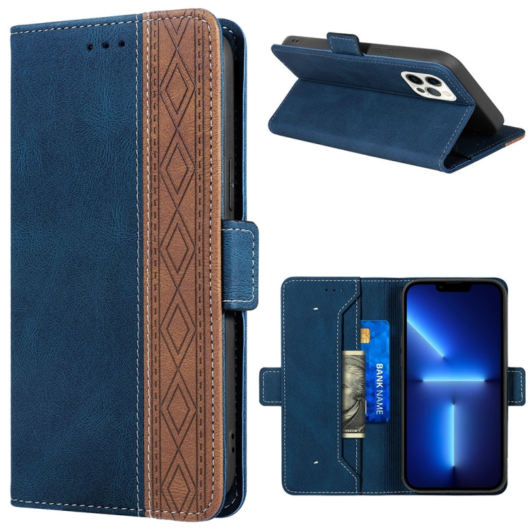 Stitching Magnetic RFID Leather Case, For iPhone 13 mini, For iPhone 13, For iPhone 13 Pro, For iPhone 13 Pro Max, For iPhone 12 mini, For iPhone 12 / 12 Pro