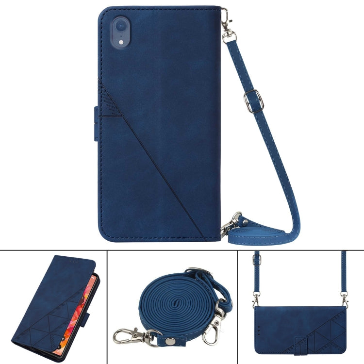 Crossbody 3D Embossed Flip Leather Phone Case, For iPhone XR, For iPhone XS Max, For iPhone SE 2022 / SE 2020 / 8 / 7, For iPhone 8 Plus / 7 Plus