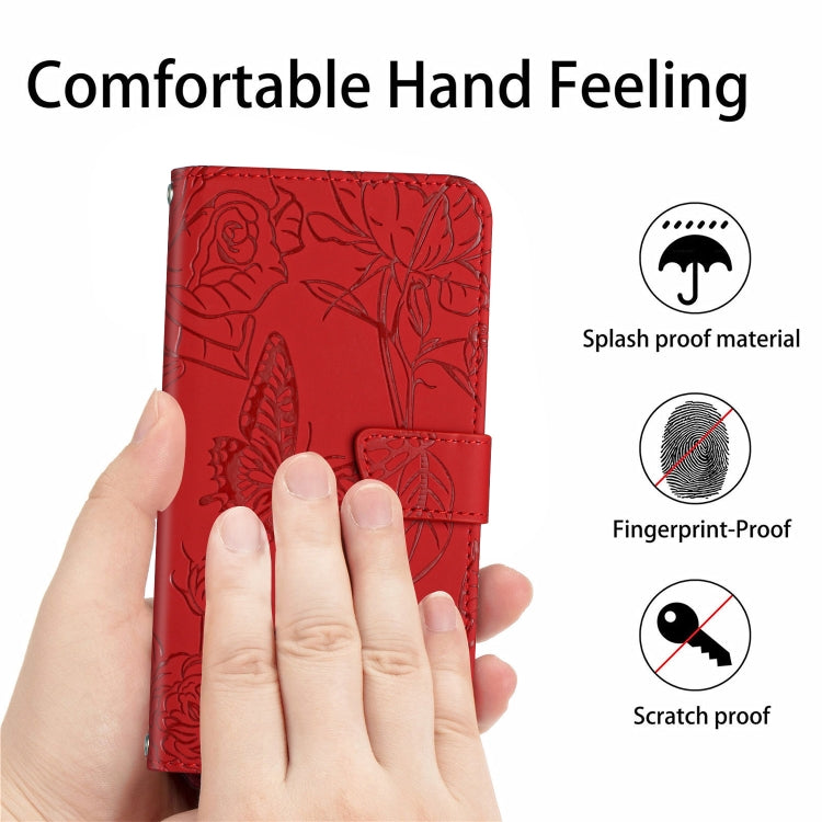 Skin Feel Butterfly Peony Embossed Leather Phone Case, For iPhone 11 Pro Max, For iPhone 12, For iPhone 12 mini, For iPhone 12 Pro
