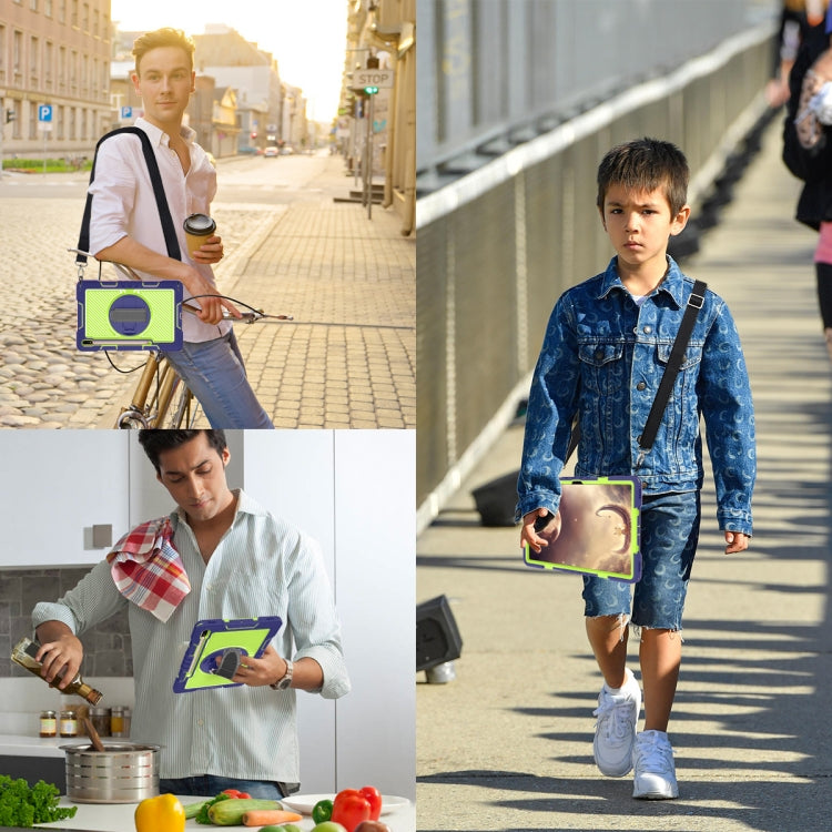 360 Degree Rotation Contrast Color Silicone + PC Tablet Case, For Samsung Galaxy Tab A7 Lite