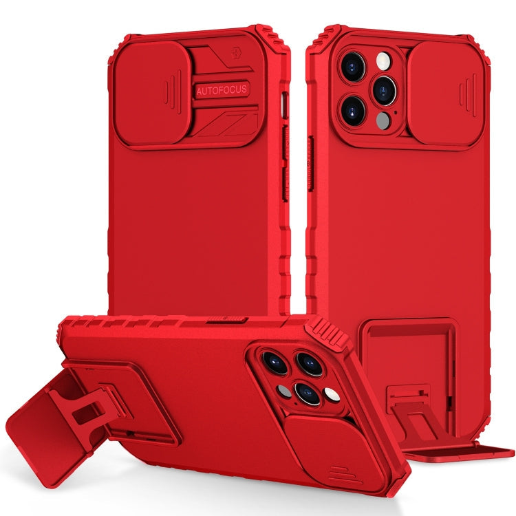 Stereoscopic Holder Sliding Camshield Phone Case, For iPhone 11, For iPhone 12, For iPhone 12 Pro