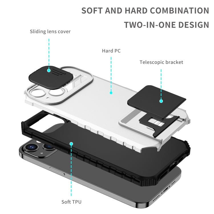 Stereoscopic Holder Sliding Camshield Phone Case, For iPhone 13, For iPhone 11 Pro, For iPhone 11 Pro Max