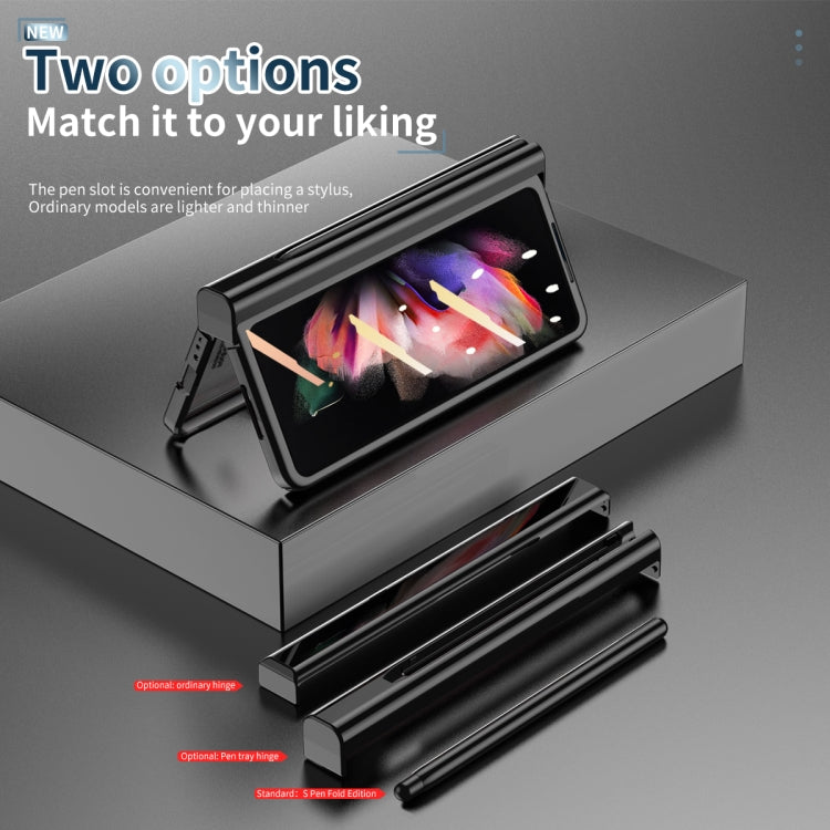 Electroplating Hinge Phone Case with Stylus, For Samsung Galaxy Z Fold3 5G