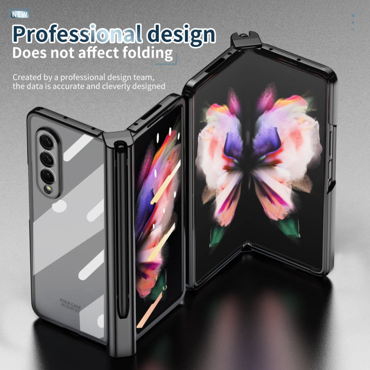 Electroplating Hinge Phone Case with Stylus, For Samsung Galaxy Z Fold3 5G