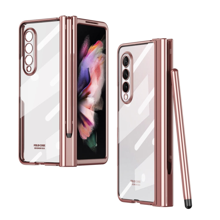 Electroplating Hinge Phone Case with Stylus, For Samsung Galaxy Z Fold3 5G