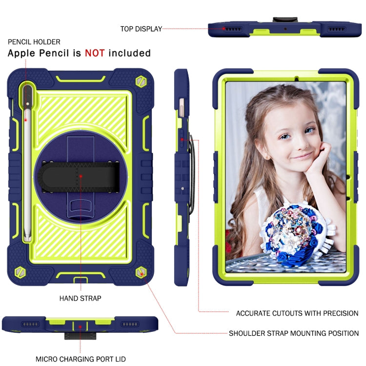 360 Degree Rotation Contrast Color Silicone+PC Tablet Case, For Samsung Galaxy Tab S7 / S8