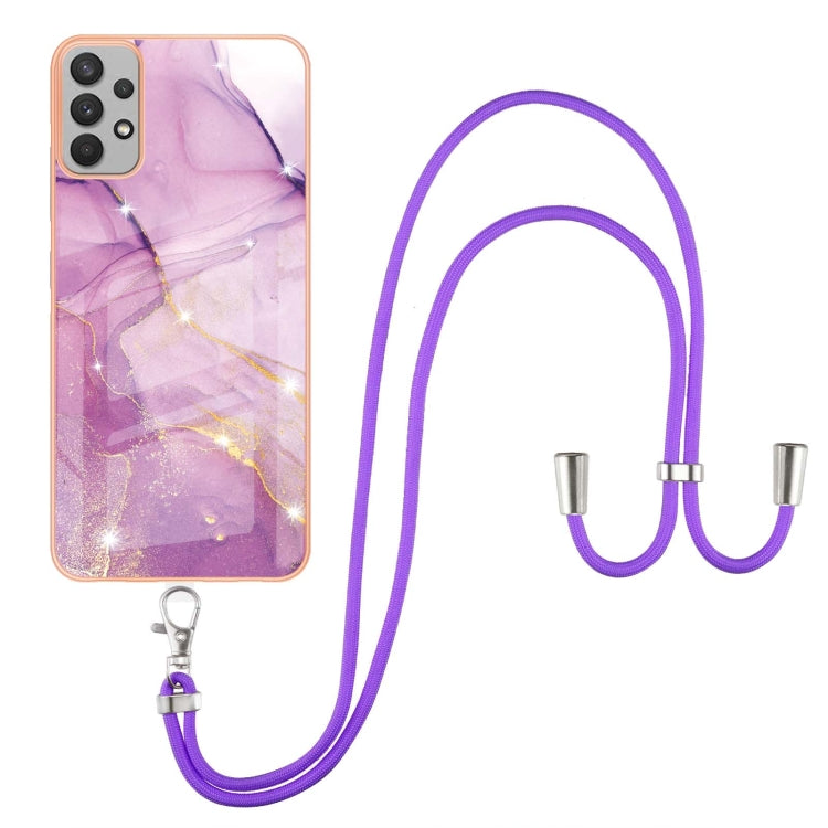 Electroplating Marble Pattern TPU Phone Case with Lanyard, For Samsung Galaxy A23 5G / 4G, For Samsung Galaxy A13 4G, For OPPO Realme 9 Pro+ 5G, For OPPO Realme 9 Pro 5G