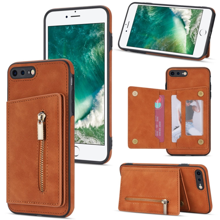 Zipper Card Holder Phone Case, For iPhone SE 2022 / 2020 / 8 / 7, For iPhone 8 Plus / 7 Plus, For iPhone 12 Pro, For iPhone 12 mini