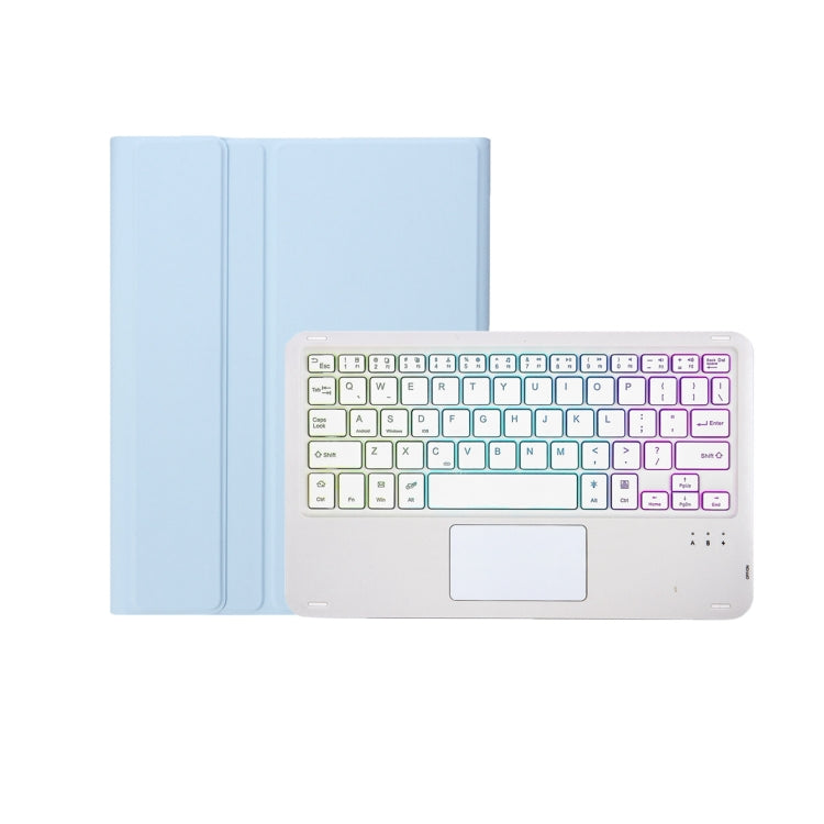 T07B-AS Skin Feel Pen Slot Touch Pad Bluetooth Keyboard Leather Tablet Case, For iPad 9.7 2018&2017 / Pro 9.7 / Air 2, For iPad 10.2 2021&2020&2019/Air 2019/Pro 10.5, For iPad Air 11 2025 / 2024 / Pro 11 2021&2020&2018                                  ...