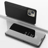 Plated Mirror Horizontal Flip Leather Phone Case with Holder, For iPhone 14, For iPhone 14 Plus, For iPhone 14 Pro