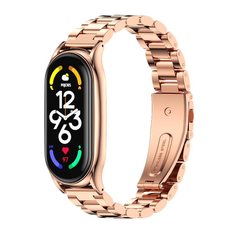 MIJOBS Three-Bead Metal Plus Stainless Steel Watch Band, Plus