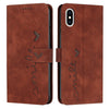 Skin Feel Heart Pattern Leather Phone Case, For iPhone XS / X, For iPhone XS Max, For iPhone XR, For iPhone SE 2022 / SE 2020 / 8 / 7