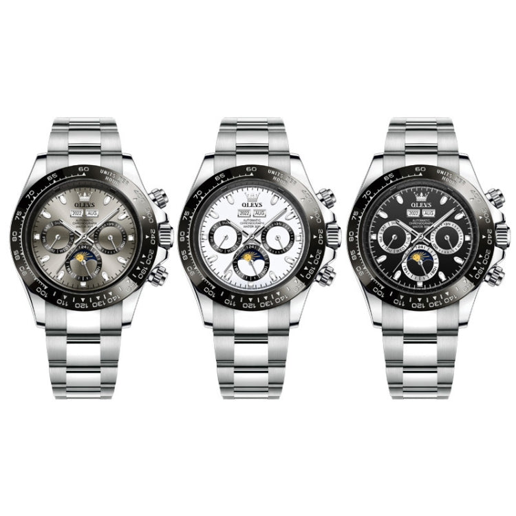 OLEVS 6654 Multifunction Dial Mechanical Movement Men Watch