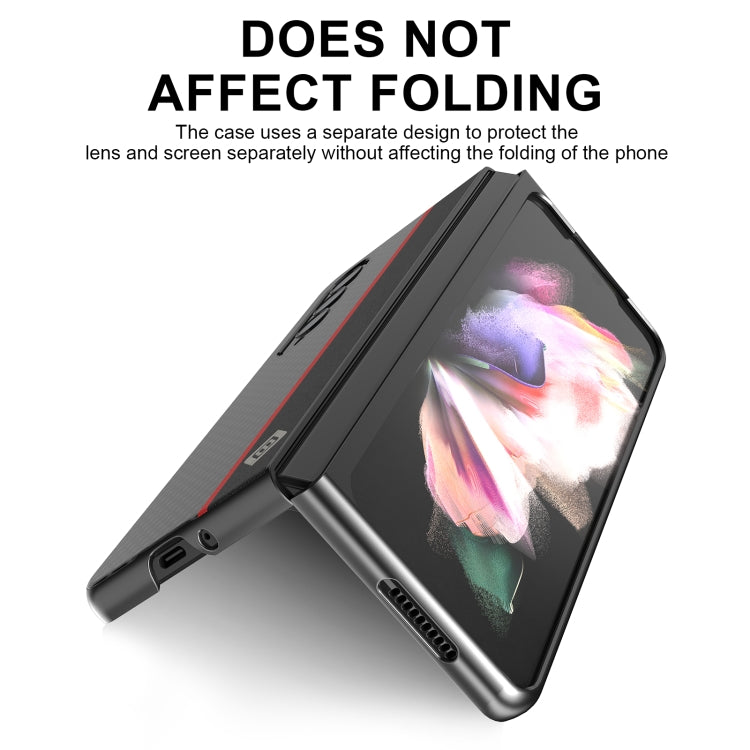 LC.IMEEKE Carbon Fiber Horizontal Flip Leather Phone Case, For Samsung Galaxy Z Fold4 5G