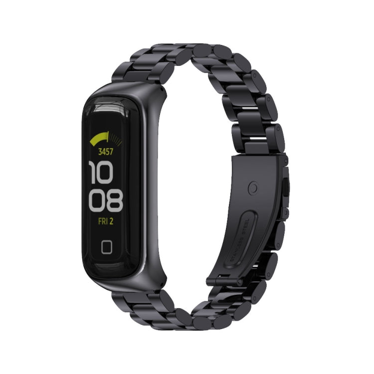 MIJOBS Three-bead Metal Stainless Steel Watch Band, For Samsung Galaxy Fit 2