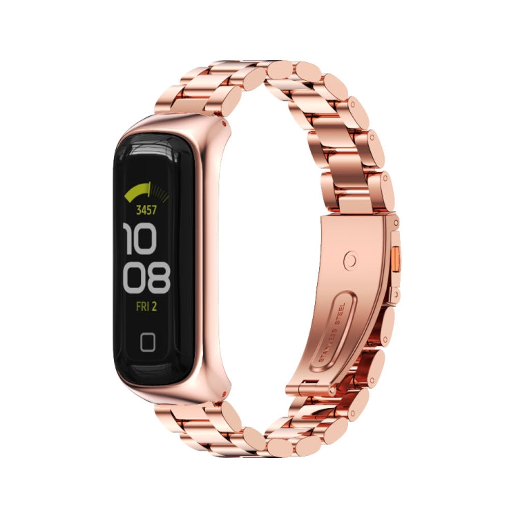 MIJOBS Three-bead Metal Stainless Steel Watch Band, For Samsung Galaxy Fit 2