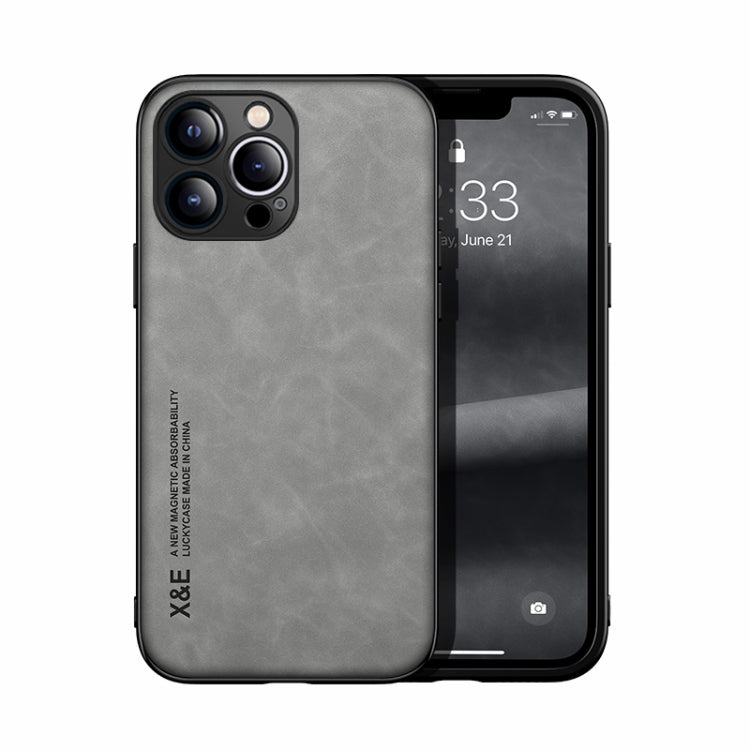 Skin Feel Magnetic Leather Back Phone Case, For iPhone 13 mini, For iPhone 13, For iPhone 13 Pro, For iPhone 13 Pro Max, For iPhone 12 mini, For iPhone 12