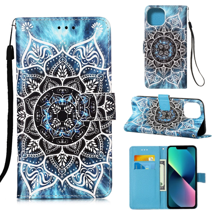 Painted Flat Texture Leather Case with Lanyard & Card Slot & Wallet & Holder, For iPhone 14, For iPhone 14 Plus, For iPhone 14 Pro
