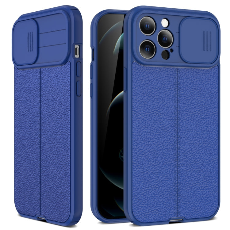 Litchi Texture Sliding Camshield TPU Protective Phone Case, For iPhone 14, For iPhone 14 Plus, For iPhone 14 Pro, For iPhone 14 Pro Max