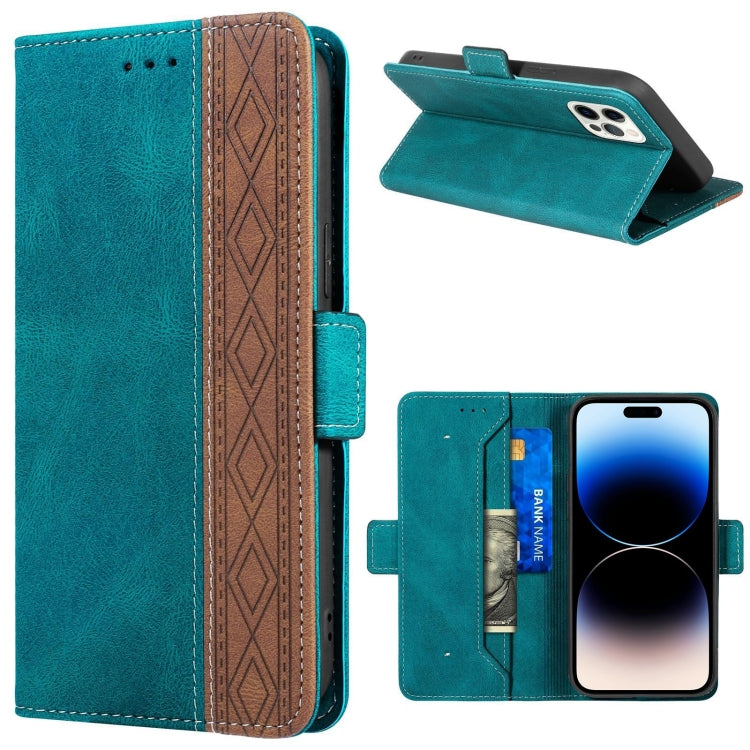 Stitching Magnetic RFID Leather Case, For iPhone 14 Pro Max, For iPhone 14 Pro, For iPhone 14, For iPhone 14 Plus