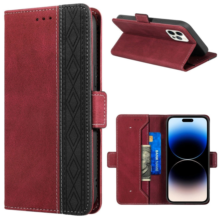 Stitching Magnetic RFID Leather Case, For iPhone 14 Pro Max, For iPhone 14 Pro, For iPhone 14, For iPhone 14 Plus
