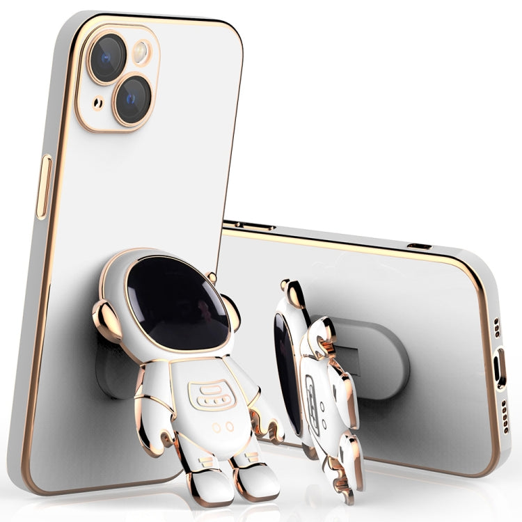 Plating Astronaut Holder Phone Case with Lens Film, For iPhone 13 Pro Max, For iPhone 13 Pro, For iPhone 13