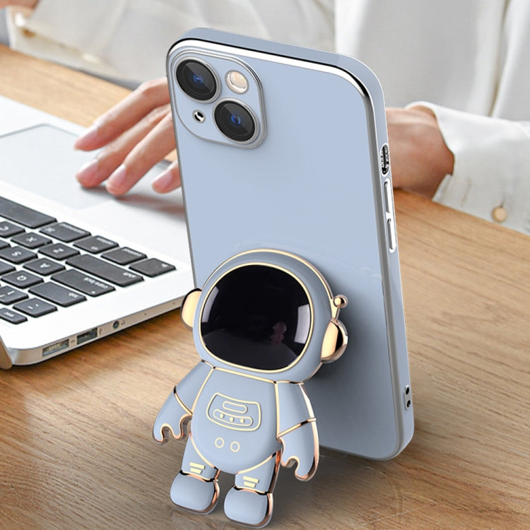 Plating Astronaut Holder Phone Case with Lens Film, For iPhone 13 Pro Max, For iPhone 13 Pro, For iPhone 13