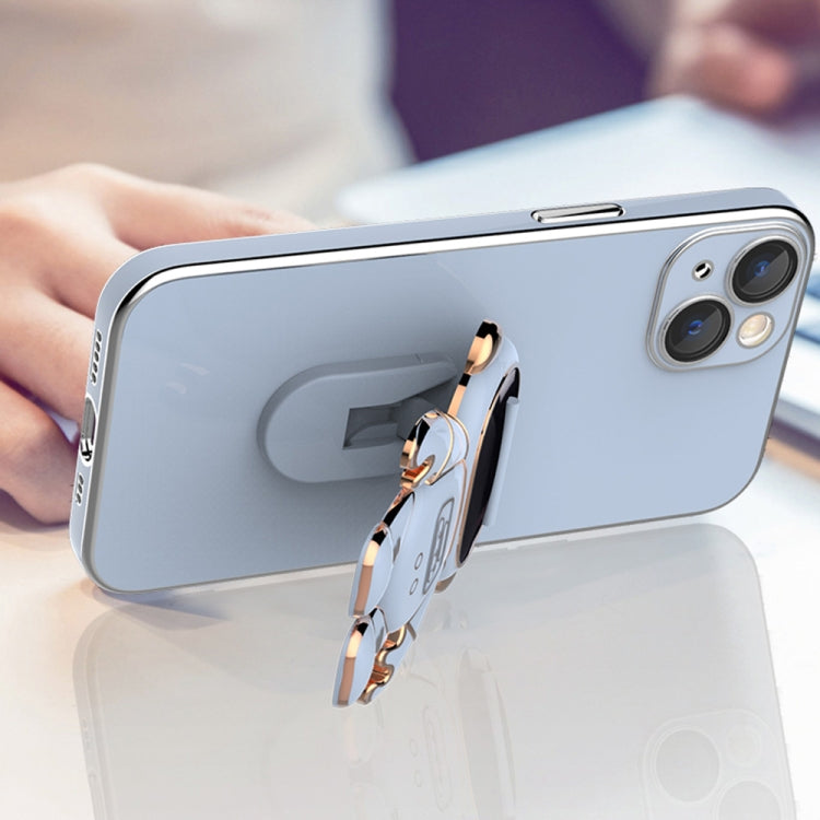 Plating Astronaut Holder Phone Case with Lens Film, For iPhone 12, For iPhone 12 mini, For iPhone 11 Pro Max