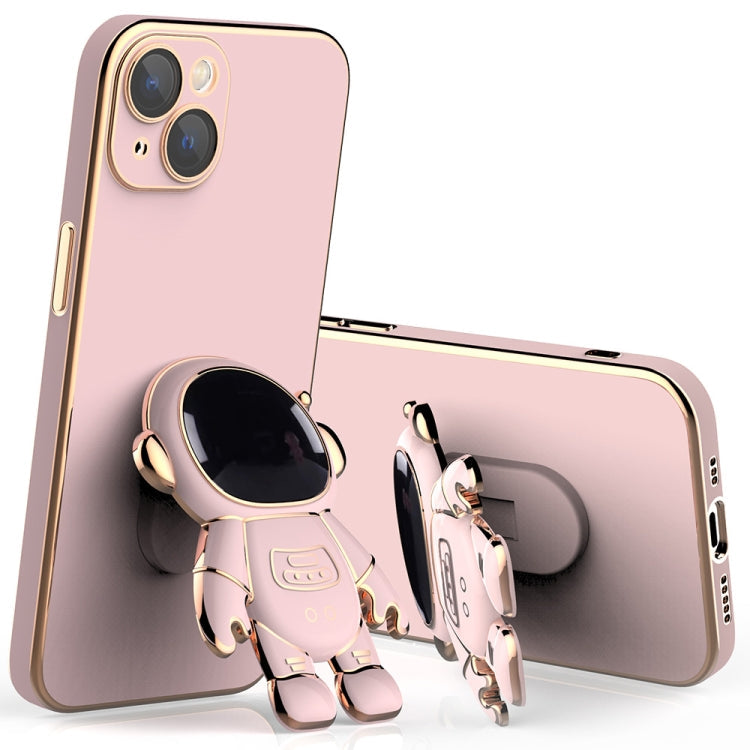 Plating Astronaut Holder Phone Case with Lens Film, For iPhone 11 Pro, For iPhone 11