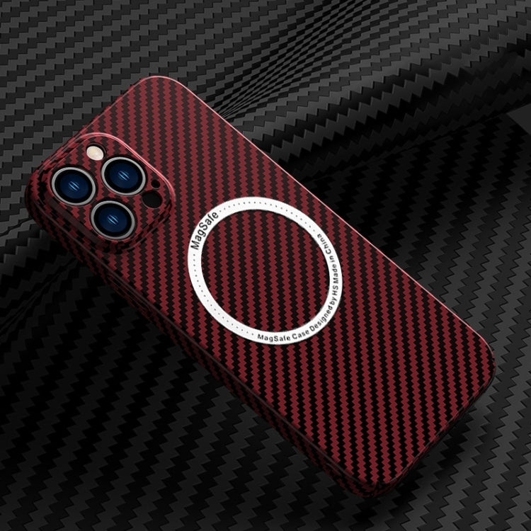 Carbon Fiber Texture MagSafe Magnetic Phone Case, For iPhone 14, For iPhone 14 Plus, For iPhone 14 Pro