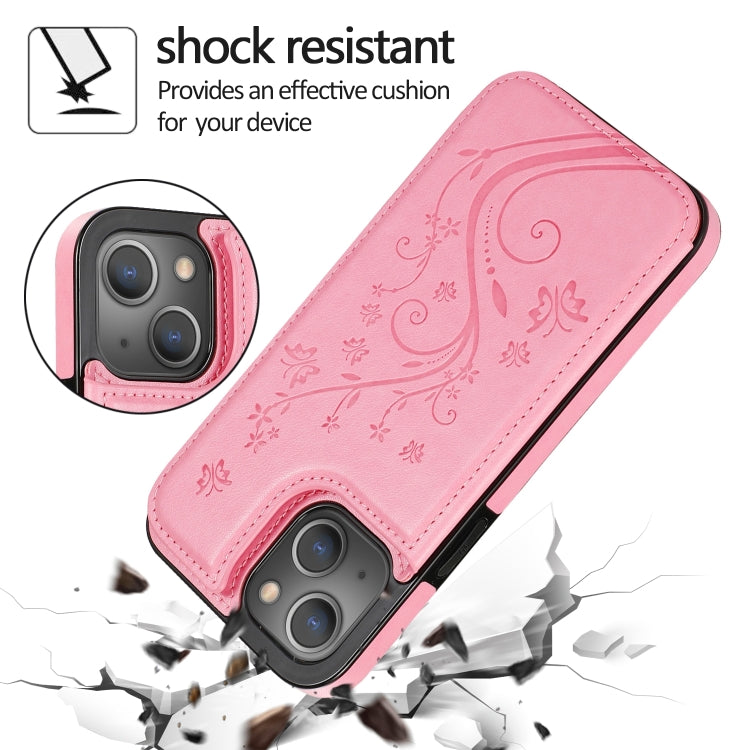 Butterflies Flowers Double Buckle Case, For iPhone 14 Pro Max, For iPhone 14 Pro