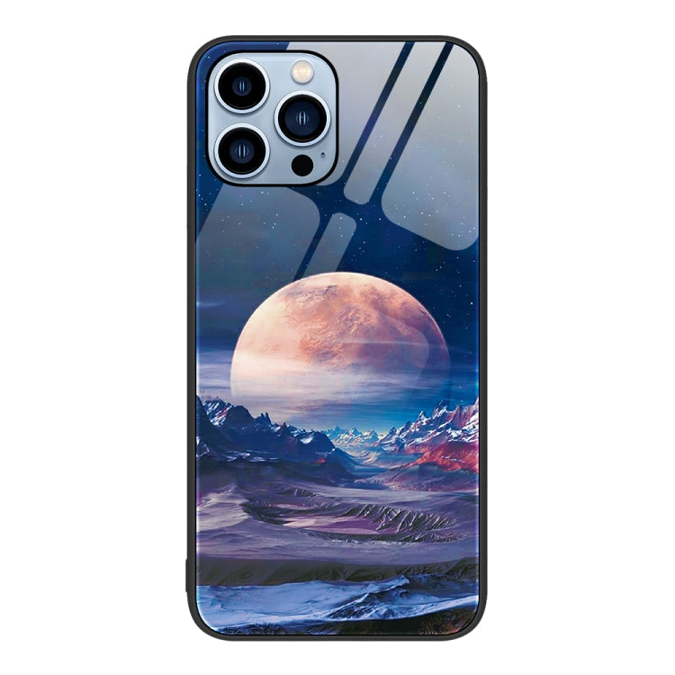 Colorful Painted Glass Phone Case, For iPhone 14 Pro Max