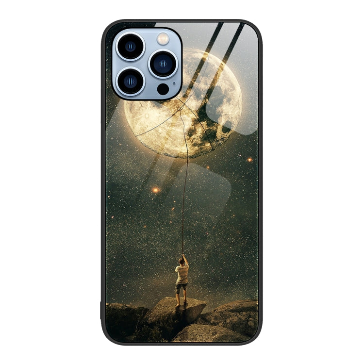 Colorful Painted Glass Phone Case, For iPhone 14 Pro