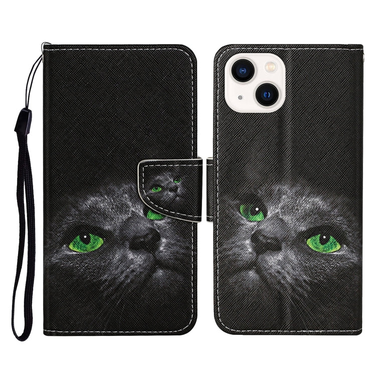3D Colored Drawing Flip Leather Phone Case, For iPhone 14